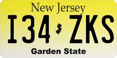 NJ license plate I34ZKS