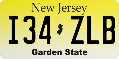 NJ license plate I34ZLB