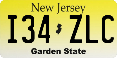 NJ license plate I34ZLC