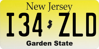 NJ license plate I34ZLD
