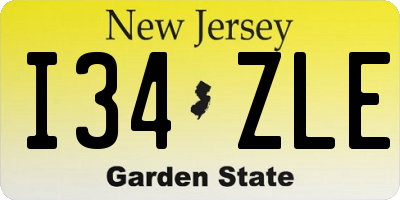NJ license plate I34ZLE