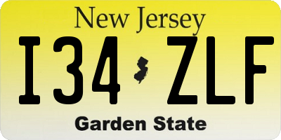 NJ license plate I34ZLF