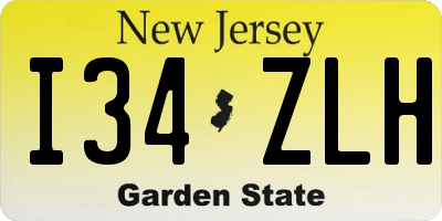 NJ license plate I34ZLH