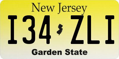 NJ license plate I34ZLI