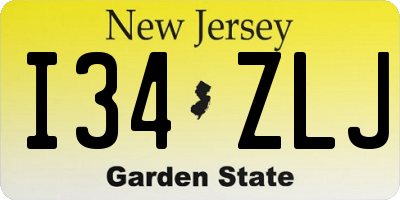 NJ license plate I34ZLJ