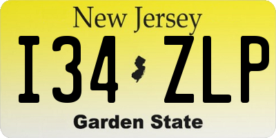 NJ license plate I34ZLP