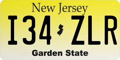NJ license plate I34ZLR