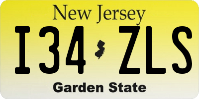 NJ license plate I34ZLS