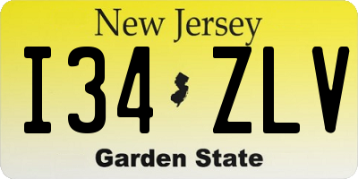 NJ license plate I34ZLV
