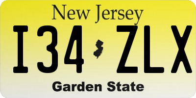 NJ license plate I34ZLX