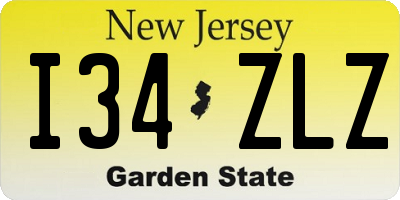 NJ license plate I34ZLZ