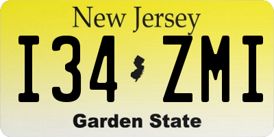 NJ license plate I34ZMI