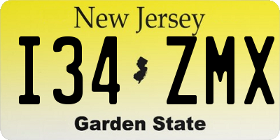 NJ license plate I34ZMX
