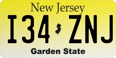 NJ license plate I34ZNJ