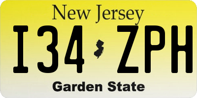 NJ license plate I34ZPH