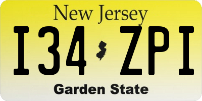 NJ license plate I34ZPI