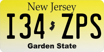 NJ license plate I34ZPS