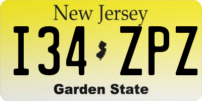 NJ license plate I34ZPZ