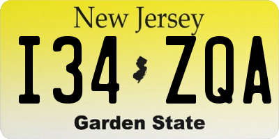 NJ license plate I34ZQA