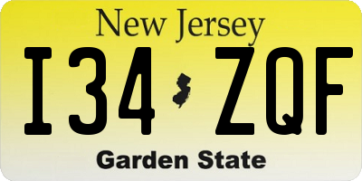 NJ license plate I34ZQF