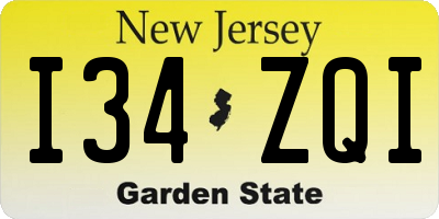 NJ license plate I34ZQI