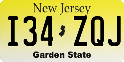 NJ license plate I34ZQJ