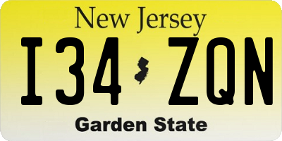 NJ license plate I34ZQN