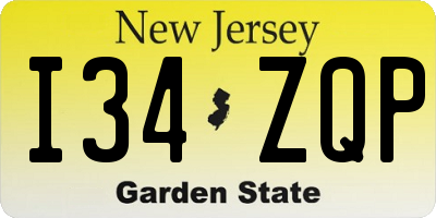 NJ license plate I34ZQP