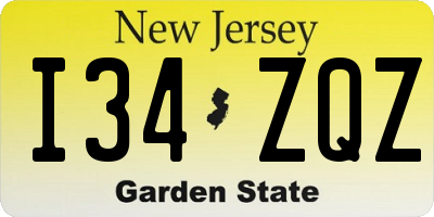 NJ license plate I34ZQZ