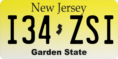 NJ license plate I34ZSI