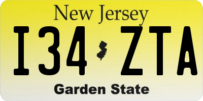 NJ license plate I34ZTA