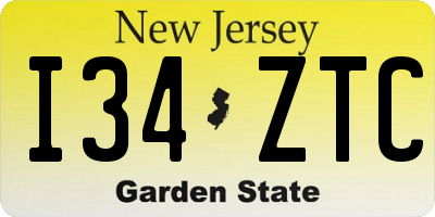NJ license plate I34ZTC