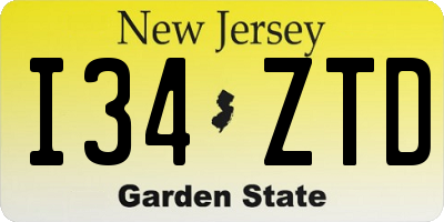 NJ license plate I34ZTD