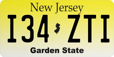 NJ license plate I34ZTI