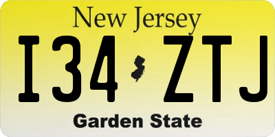 NJ license plate I34ZTJ