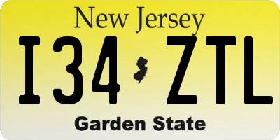 NJ license plate I34ZTL