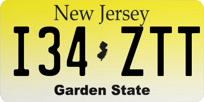 NJ license plate I34ZTT