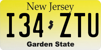 NJ license plate I34ZTU
