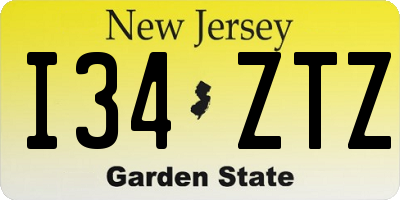 NJ license plate I34ZTZ