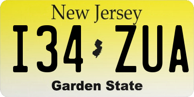 NJ license plate I34ZUA
