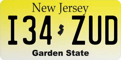 NJ license plate I34ZUD