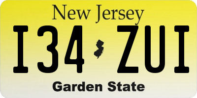 NJ license plate I34ZUI