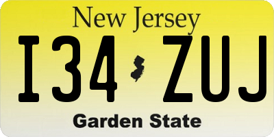 NJ license plate I34ZUJ