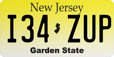 NJ license plate I34ZUP