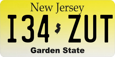 NJ license plate I34ZUT