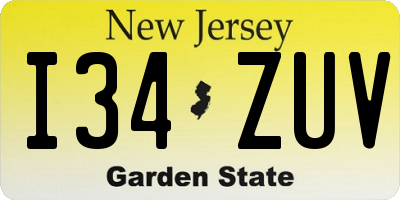 NJ license plate I34ZUV