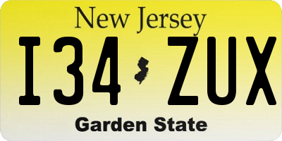NJ license plate I34ZUX