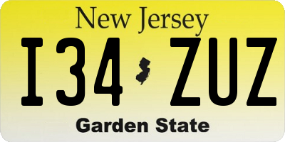 NJ license plate I34ZUZ