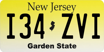 NJ license plate I34ZVI