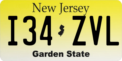 NJ license plate I34ZVL